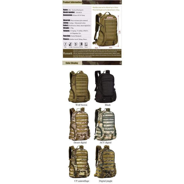 Planet Gates 1 / 30 - 40L Military Tactical Backpack Rucksacks Men Camouflage Outdoor Sports Bag Camping Hiking Bags 2017 Free Shipping Molle 4635