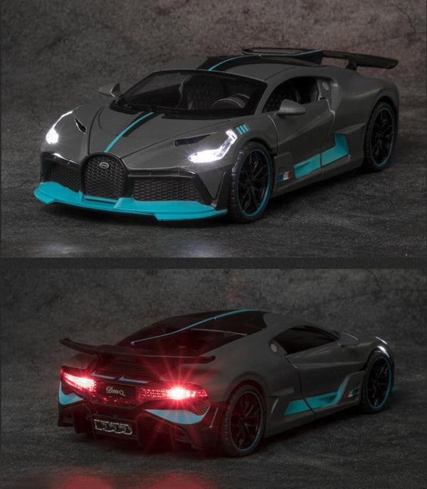 Planet Gates 1/32 Alloy Bugatti DIVO Super Sports Car Model Toy Die Cast Pull Back Sound Light Toys Vehicle For Children Kids Gift
