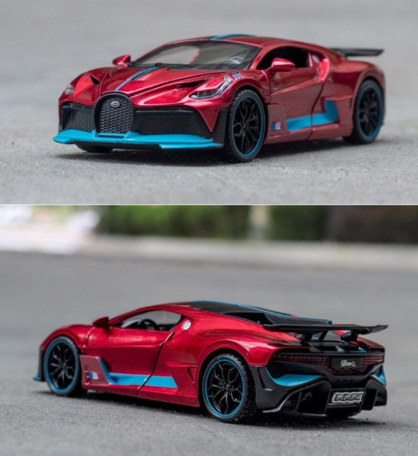 Planet Gates 1/32 Alloy Bugatti DIVO Super Sports Car Model Toy Die Cast Pull Back Sound Light Toys Vehicle For Children Kids Gift