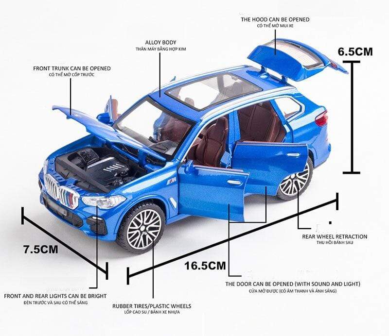 Planet Gates 1/32 Alloy Die Cast X5 SUV Model Toy Car Simulation Sound Light Pull Back Door Open Toys Vehicle For Children