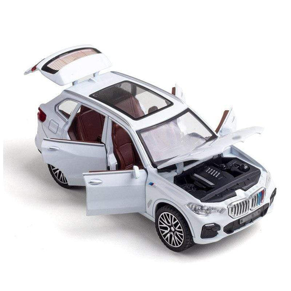 Planet Gates 1/32 Alloy Die Cast X5 SUV Model Toy Car Simulation Sound Light Pull Back Door Open Toys Vehicle For Children