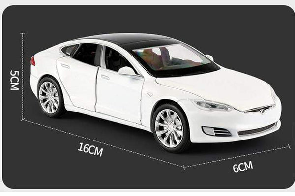 Planet Gates 1/32 Alloy Tesla Model S  Saloon Toy Vehicle Simulation Sound Light Pull Back Toys Car For Children Kids Gift blue car