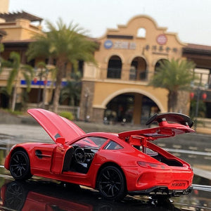 Planet Gates 1:32 AMG-GTR GT Alloy Sports Car Model Diecast Metal Toy Vehicles Car Model Collection High Simulation Sound Light Kids Toy Gift