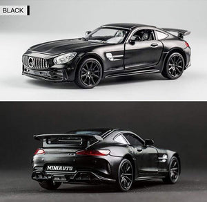 Planet Gates 1:32 AMG-GTR GT Alloy Sports Car Model Diecast Metal Toy Vehicles Car Model Collection High Simulation Sound Light Kids Toy Gift