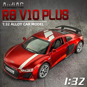 Planet Gates 1:32 Audi R8 V10 Plus Supercar Alloy Car Diecasts & Toy Vehicles Sound and light Car Model Collection Car Toys For Children