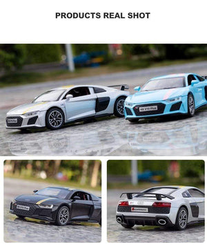 Planet Gates 1:32 Audi R8 V10 Plus Supercar Alloy Car Diecasts & Toy Vehicles Sound and light Car Model Collection Car Toys For Children
