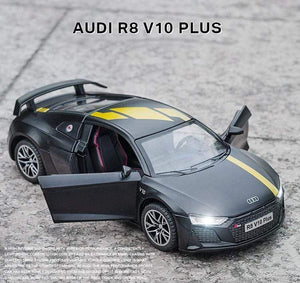 Planet Gates 1:32 Audi R8 V10 Plus Supercar Alloy Car Diecasts & Toy Vehicles Sound and light Car Model Collection Car Toys For Children