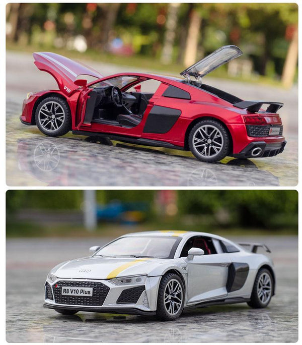 Planet Gates 1:32 Audi R8 V10 Plus Supercar Alloy Car Diecasts & Toy Vehicles Sound and light Car Model Collection Car Toys For Children