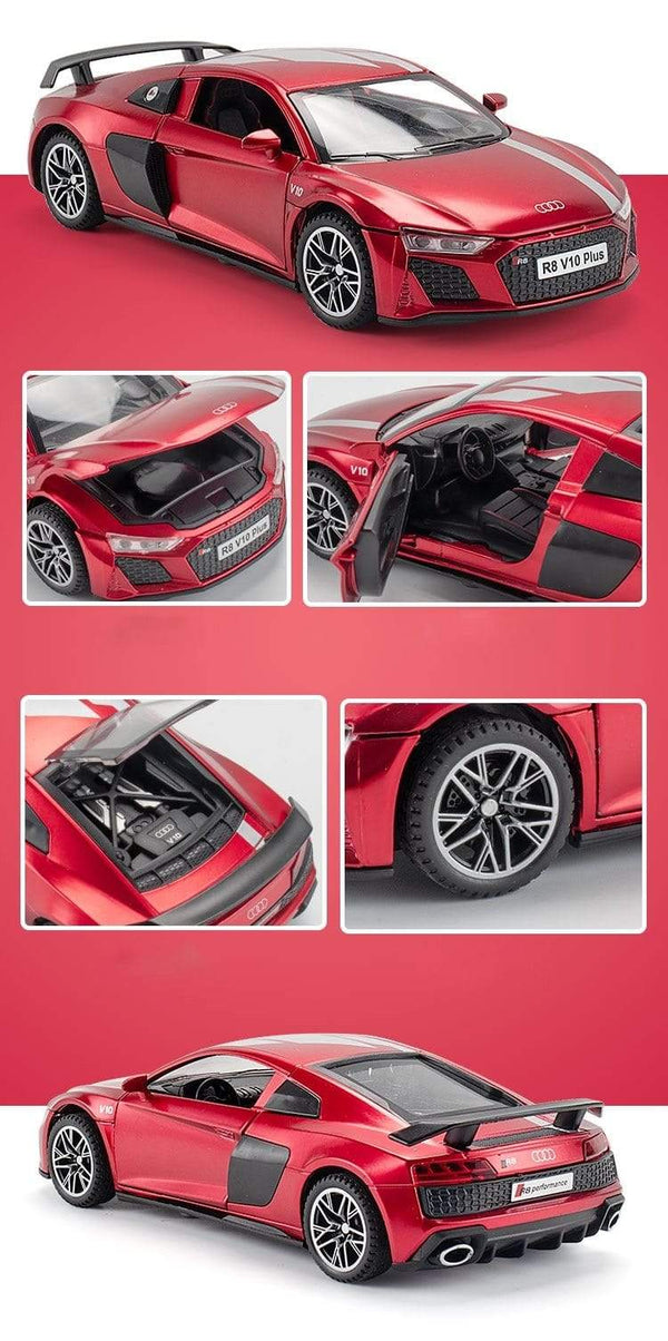Planet Gates 1:32 Audi R8 V10 Plus Supercar Alloy Car Diecasts & Toy Vehicles Sound and light Car Model Collection Car Toys For Children
