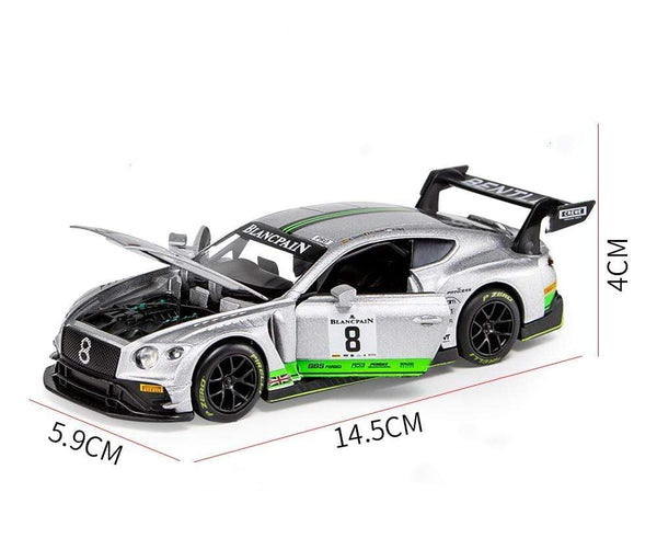 Planet Gates 1:32 Bentley Continental GT3 Sports Car Alloy Car Diecasts & Toy Vehicles Metal Toy Car Model High Simulation Collection Gifts