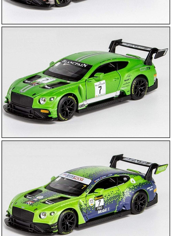 Planet Gates 1:32 Bentley Continental GT3 Sports Car Alloy Car Diecasts & Toy Vehicles Metal Toy Car Model High Simulation Collection Gifts