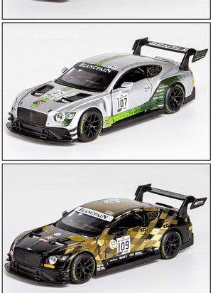 Planet Gates 1:32 Bentley Continental GT3 Sports Car Alloy Car Diecasts & Toy Vehicles Metal Toy Car Model High Simulation Collection Gifts