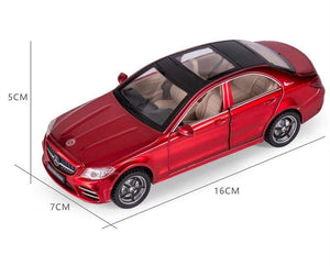 Planet Gates 1:32 Benzs C-Class C260L Alloy Car Model Diecasts Metal Toy Vehicles Car Model Collection Sound Light High Simulation Kids Gift