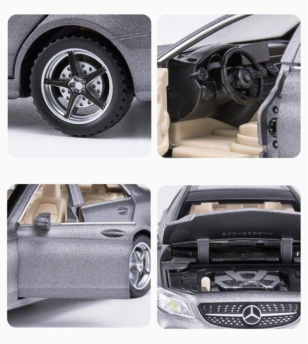 Planet Gates 1:32 Benzs C-Class C260L Alloy Car Model Diecasts Metal Toy Vehicles Car Model Collection Sound Light High Simulation Kids Gift