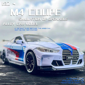 Planet Gates 1:32 BMW M4 IM GT3 Le Mans Racing Car Free Wheeling High Light Sport Racing Car Model Toy Diecast Alloy Car model gift