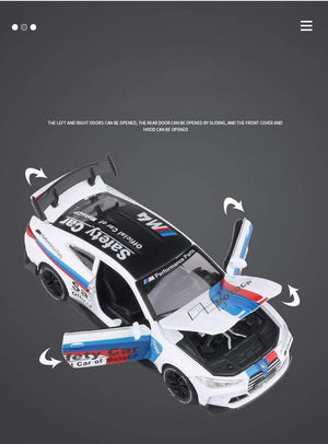 Planet Gates 1:32 BMW M4 IM GT3 Le Mans Racing Car Free Wheeling High Light Sport Racing Car Model Toy Diecast Alloy Car model gift