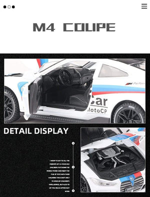 Planet Gates 1:32 BMW M4 IM GT3 Le Mans Racing Car Free Wheeling High Light Sport Racing Car Model Toy Diecast Alloy Car model gift