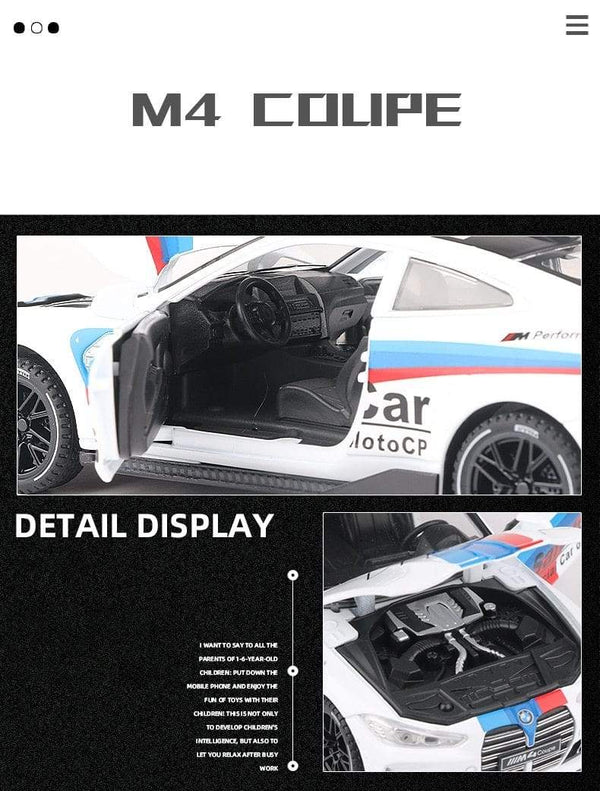 Planet Gates 1:32 BMW M4 IM GT3 Le Mans Racing Car Free Wheeling High Light Sport Racing Car Model Toy Diecast Alloy Car model gift