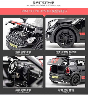 Planet Gates 1:32 BMW Mini Countryman Diecast Alloy Metal Car Model MINI Cooper Simulation Toy Car Model Sound Light Collection Children Gift