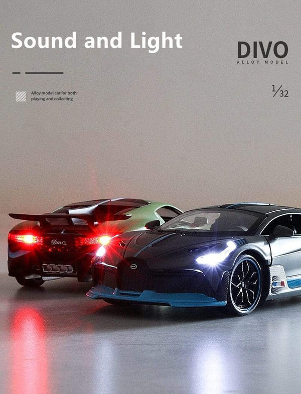 Planet Gates 1:32 Bugatti Veyron Divo Alloy Sports Car Model Diecast Metal Toy Vehicles Car Model Simulation Sound Light Collection Kids Gift