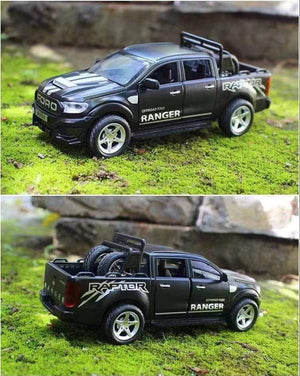 Planet Gates 1:32 Ford F350 Raptor Pickup Alloy Car Model Simulation Pull Back Sound And Light Children's Toy Car Collection Ornaments Gifts