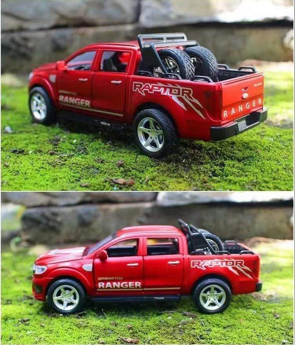 Planet Gates 1:32 Ford F350 Raptor Pickup Alloy Car Model Simulation Pull Back Sound And Light Children's Toy Car Collection Ornaments Gifts