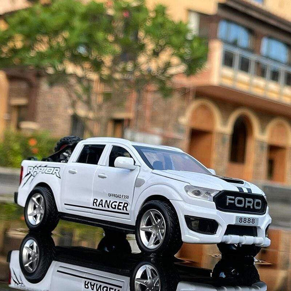 Planet Gates 1:32 Ford F350 Raptor Pickup Alloy Car Model Simulation Pull Back Sound And Light Children's Toy Car Collection Ornaments Gifts