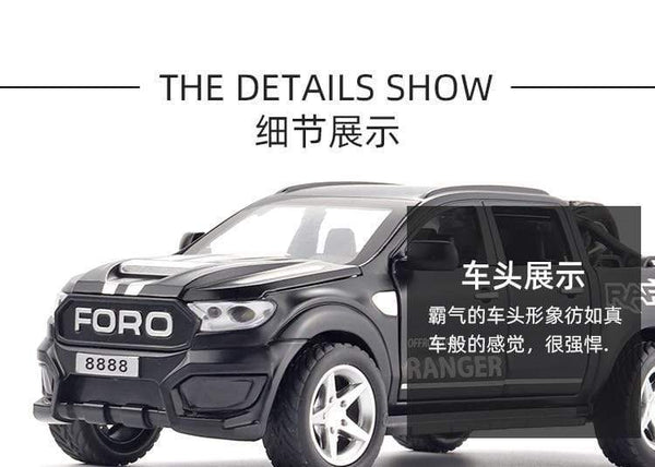 Planet Gates 1:32 Ford F350 Raptor Pickup Alloy Car Model Simulation Pull Back Sound And Light Children's Toy Car Collection Ornaments Gifts