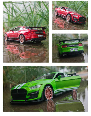 Planet Gates 1:32 Ford Mustang Shelby GT500 GT350 Supercar High Simulation Car Model Alloy Pull Back Kid Toy Car 4 Open Door Children's Gifts