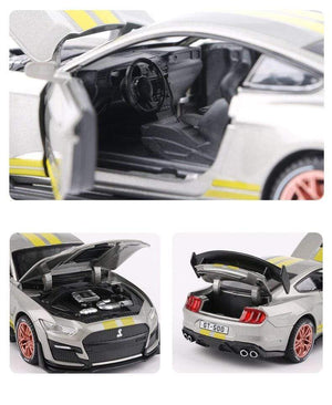 Planet Gates 1:32 Ford Mustang Shelby GT500 GT350 Supercar High Simulation Car Model Alloy Pull Back Kid Toy Car 4 Open Door Children's Gifts