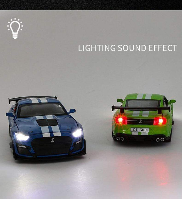 Planet Gates 1:32 Ford Mustang Shelby GT500 GT350 Supercar High Simulation Car Model Alloy Pull Back Kid Toy Car 4 Open Door Children's Gifts