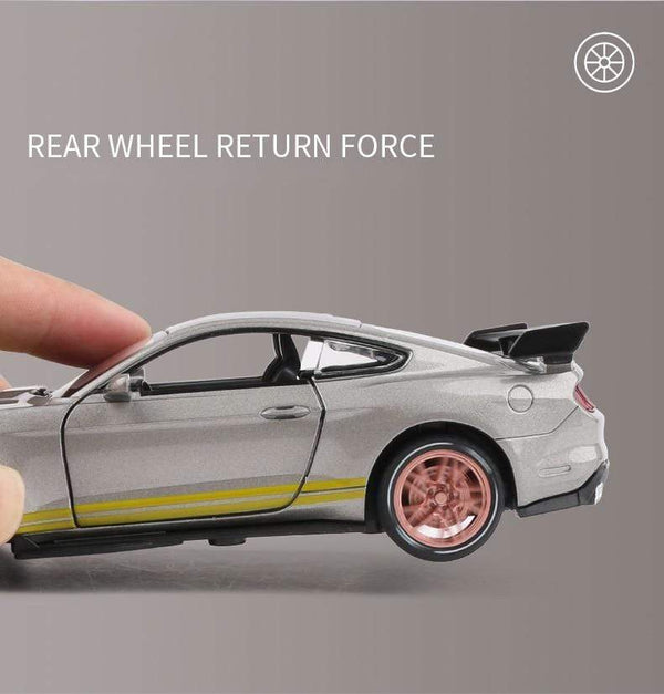 Planet Gates 1:32 Ford Mustang Shelby GT500 GT350 Supercar High Simulation Car Model Alloy Pull Back Kid Toy Car 4 Open Door Children's Gifts