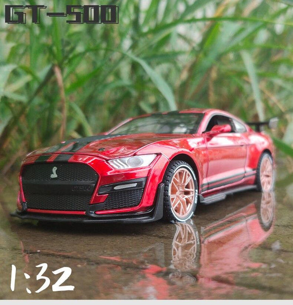 Planet Gates 1:32 Ford Mustang Shelby GT500 GT350 Supercar High Simulation Car Model Alloy Pull Back Kid Toy Car 4 Open Door Children's Gifts