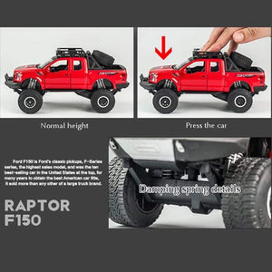Planet Gates 1:32 Ford Raptor F150 Big Wheel Alloy Diecast Car Model Car Pull Back Vehicle Collection Children Toy Car Gifts