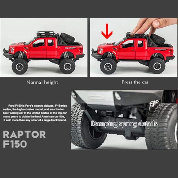 Planet Gates 1:32 Ford Raptor F150 Big Wheel Alloy Diecast Car Model Car Pull Back Vehicle Collection Children Toy Car Gifts