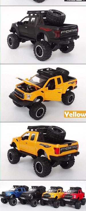Planet Gates 1:32 Ford Raptor F150 Big Wheel Alloy Diecast Car Model Car Pull Back Vehicle Collection Children Toy Car Gifts