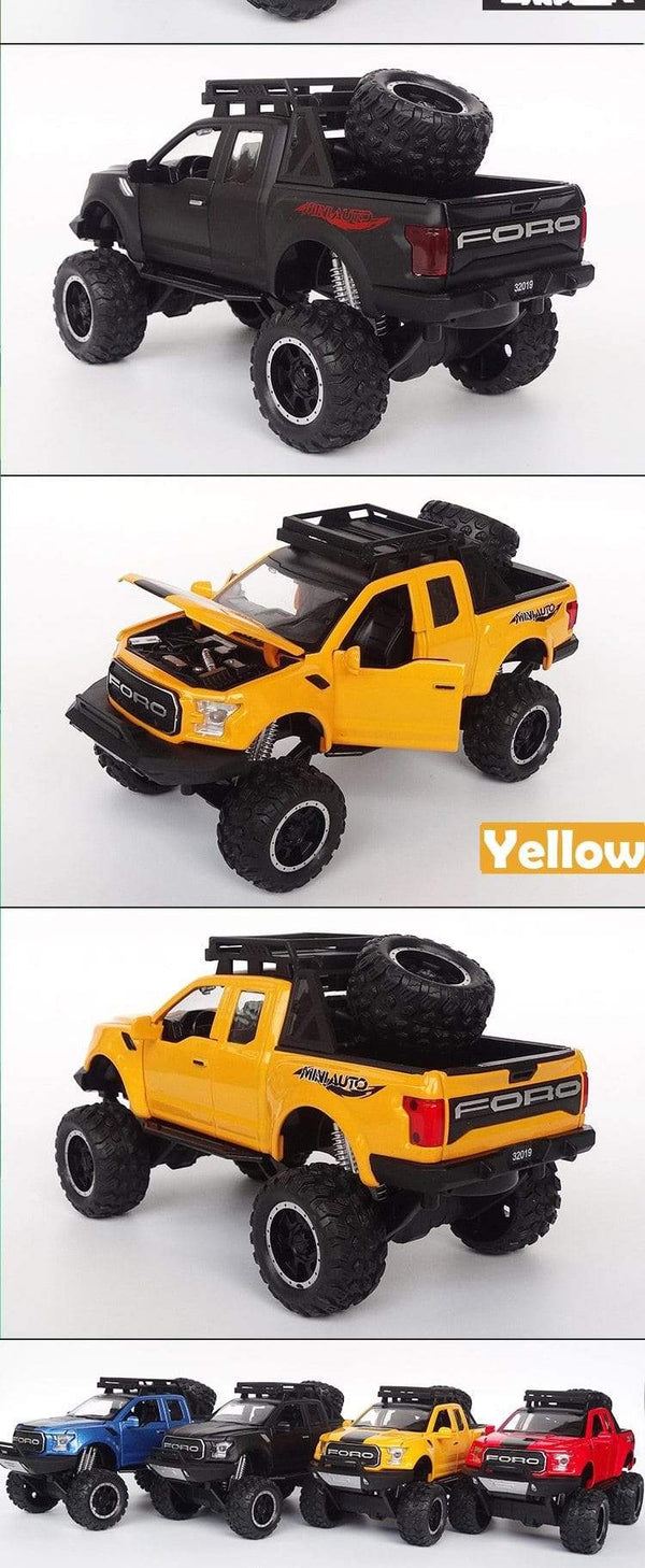 Planet Gates 1:32 Ford Raptor F150 Big Wheel Alloy Diecast Car Model Car Pull Back Vehicle Collection Children Toy Car Gifts
