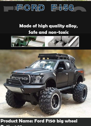 Planet Gates 1:32 Ford Raptor F150 Big Wheel Alloy Diecast Car Model Car Pull Back Vehicle Collection Children Toy Car Gifts