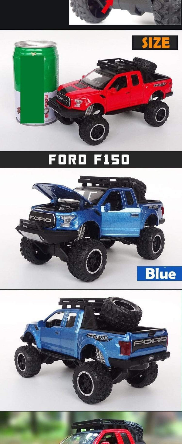 Planet Gates 1:32 Ford Raptor F150 Big Wheel Alloy Diecast Car Model Car Pull Back Vehicle Collection Children Toy Car Gifts