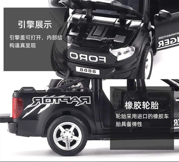 Planet Gates 1:32 Ford Raptor F350 Pickup Alloy Car Carry tires Off-Road Vehicle Toy Diecasts & Toy Vehicles Car Model Kids Toy Gifts
