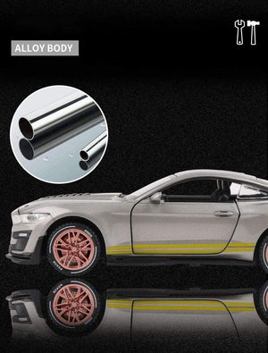 Planet Gates 1:32 High Simulation Supercar Ford Mustang Shelby GT500 Car Model Alloy Pull Back Kid Toy Car 4 Open Door Children's Gifts