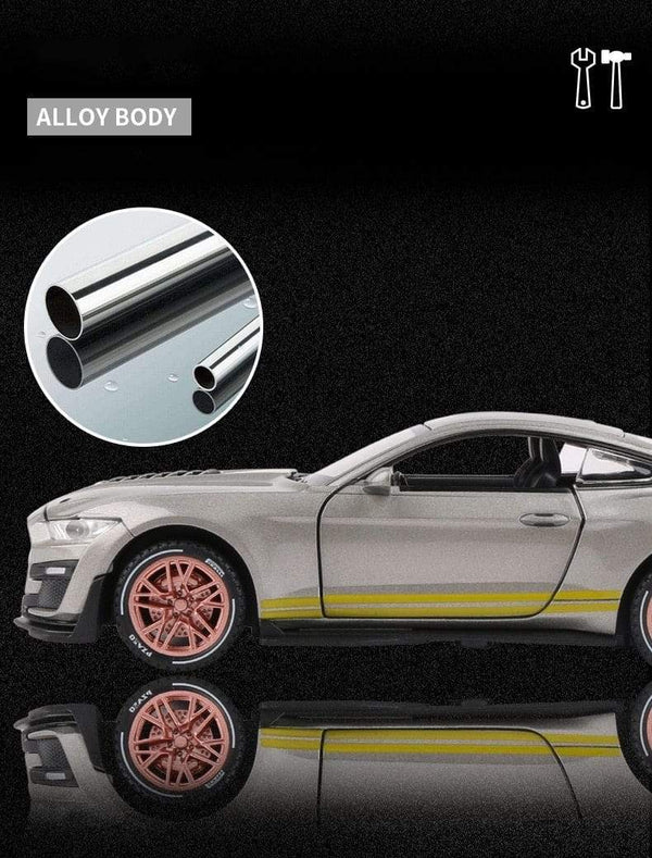 Planet Gates 1:32 High Simulation Supercar Ford Mustang Shelby GT500 Car Model Alloy Pull Back Kid Toy Car 4 Open Door Children's Gifts