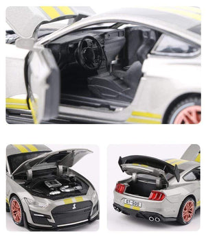 Planet Gates 1:32 High Simulation Supercar Ford Mustang Shelby GT500 Car Model Alloy Pull Back Kid Toy Car 4 Open Door Children's Gifts