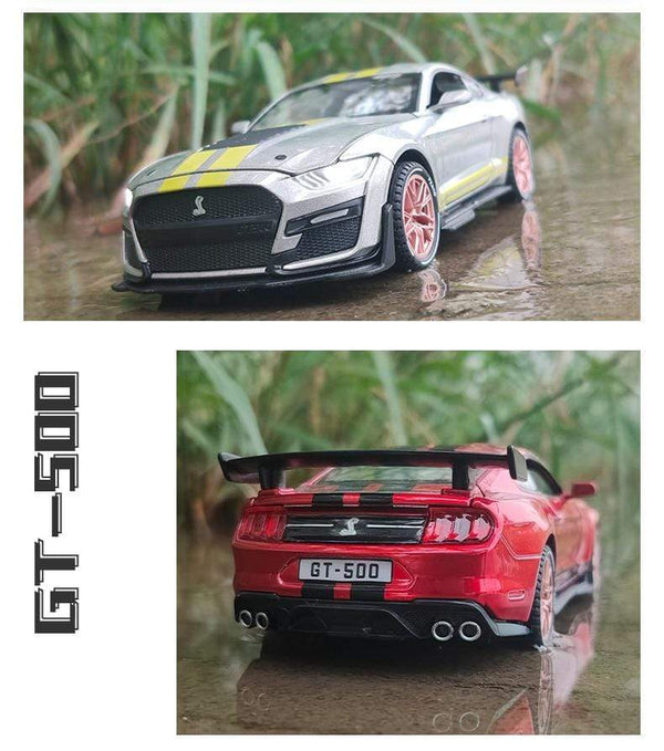 Planet Gates 1:32 High Simulation Supercar Ford Mustang Shelby GT500 Car Model Alloy Pull Back Kid Toy Car 4 Open Door Children's Gifts