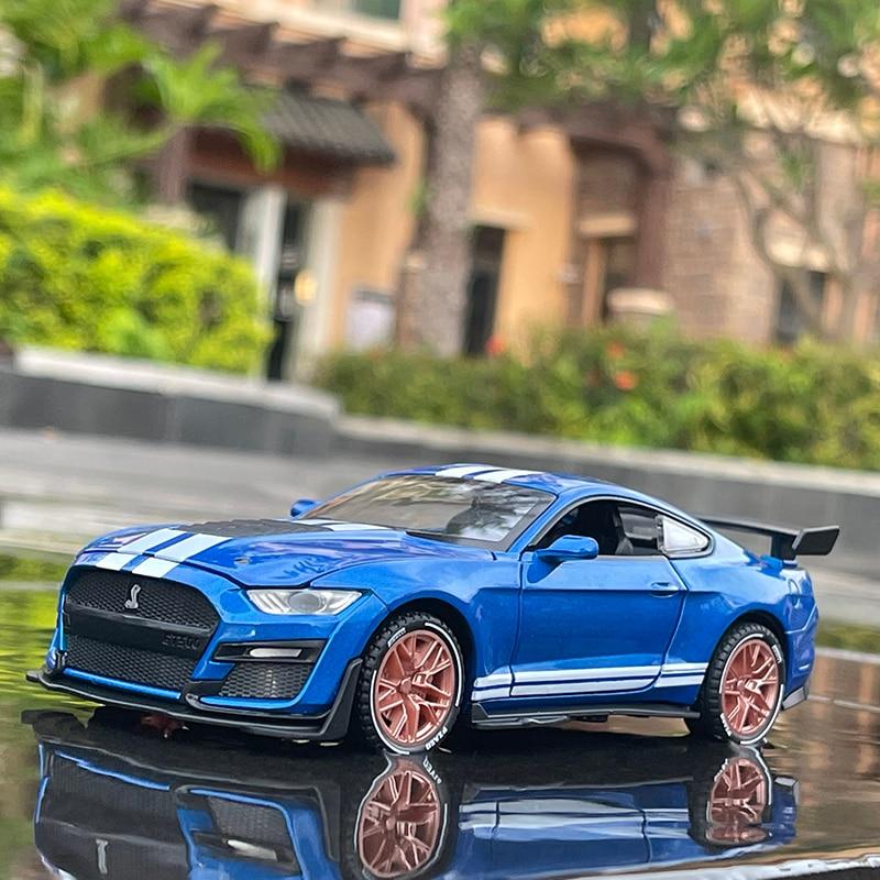 Planet Gates 1:32 High Simulation Supercar Ford Mustang Shelby GT500 Car Model Alloy Pull Back Kid Toy Car 4 Open Door Children's Gifts