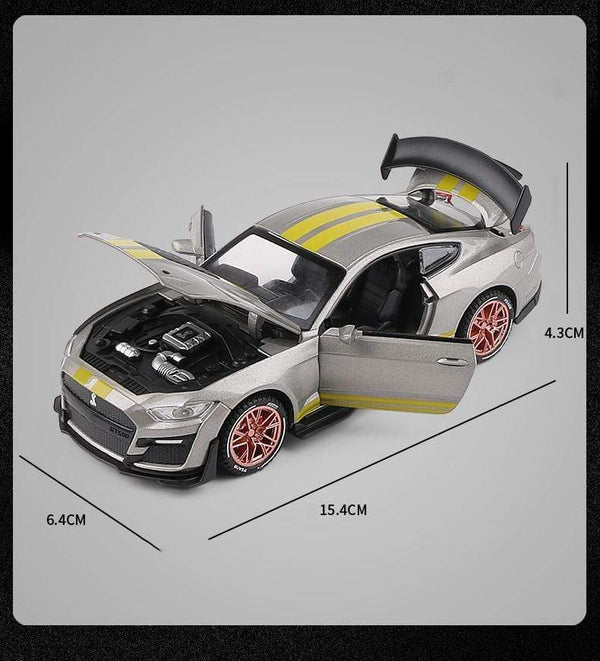 Planet Gates 1:32 High Simulation Supercar Ford Mustang Shelby GT500 Car Model Alloy Pull Back Kid Toy Car 4 Open Door Children's Gifts