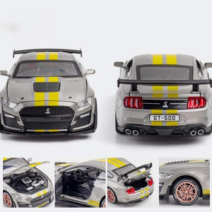 Planet Gates 1:32 High Simulation Supercar Ford Mustang Shelby GT500 Car Model Alloy Pull Back Kid Toy Car 4 Open Door Children's Gifts
