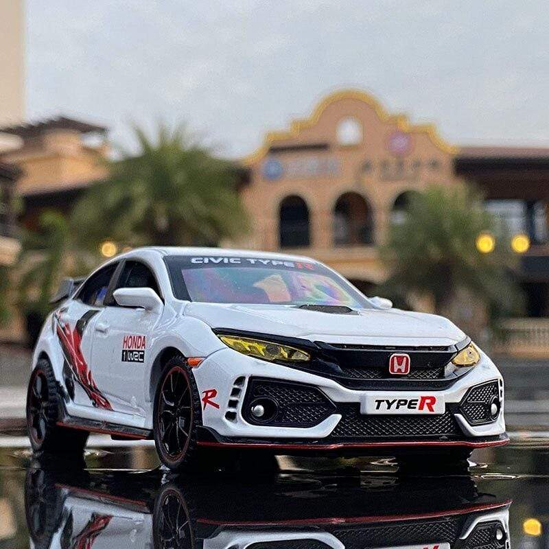 Planet Gates 1:32 HONDA CIVIC TYPE R Alloy Sports Car Model Diecasts & Toy Vehicles Metal Car Model Sound Light Collection Childrens Toy Gift