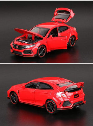 Planet Gates 1:32 HONDA CIVIC TYPE R Alloy Sports Car Model Diecasts & Toy Vehicles Metal Car Model Sound Light Collection Childrens Toy Gift