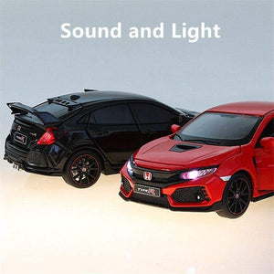 Planet Gates 1/32 HONDA Civic Type R FK8 Alloy Car Model Diecast Metal Simulation Toy Vehicles Car Model Sound Light Collection Kids Toy Gift